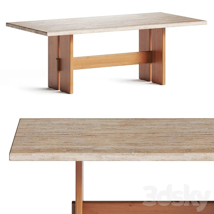 CB2 Falls Travertine Dining Table 3DSMAX Model