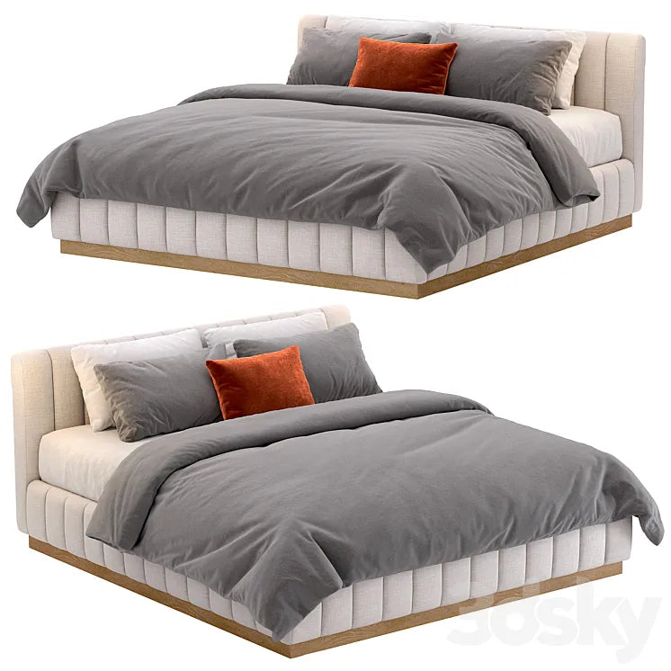 CB2 Forte White Bed 3DSMAX Model