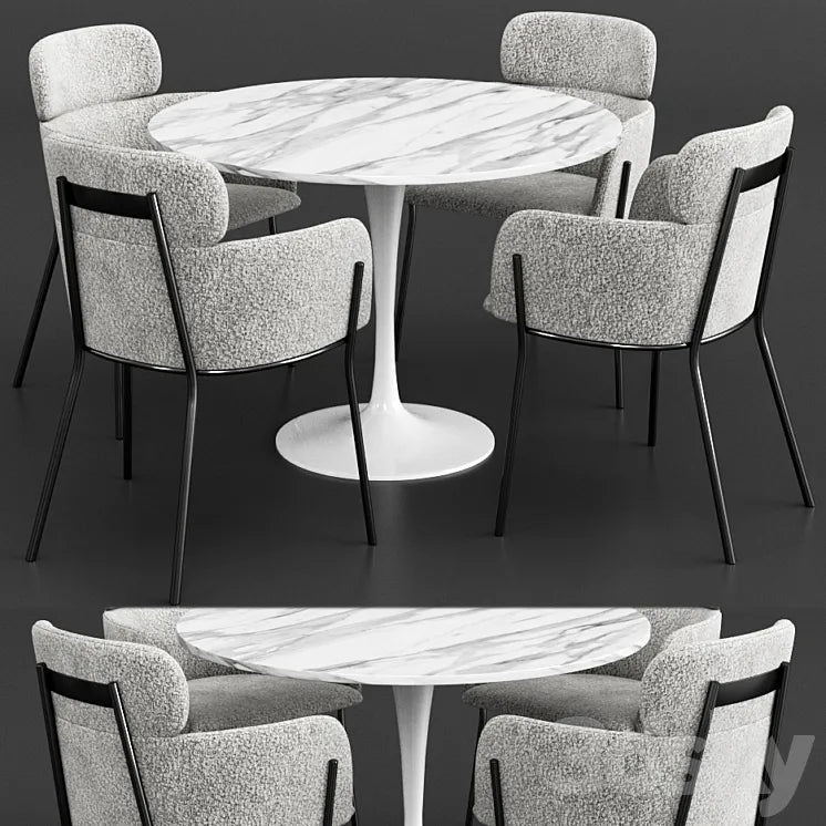 CB2 & Knoll Dinning Set 3DSMAX Model