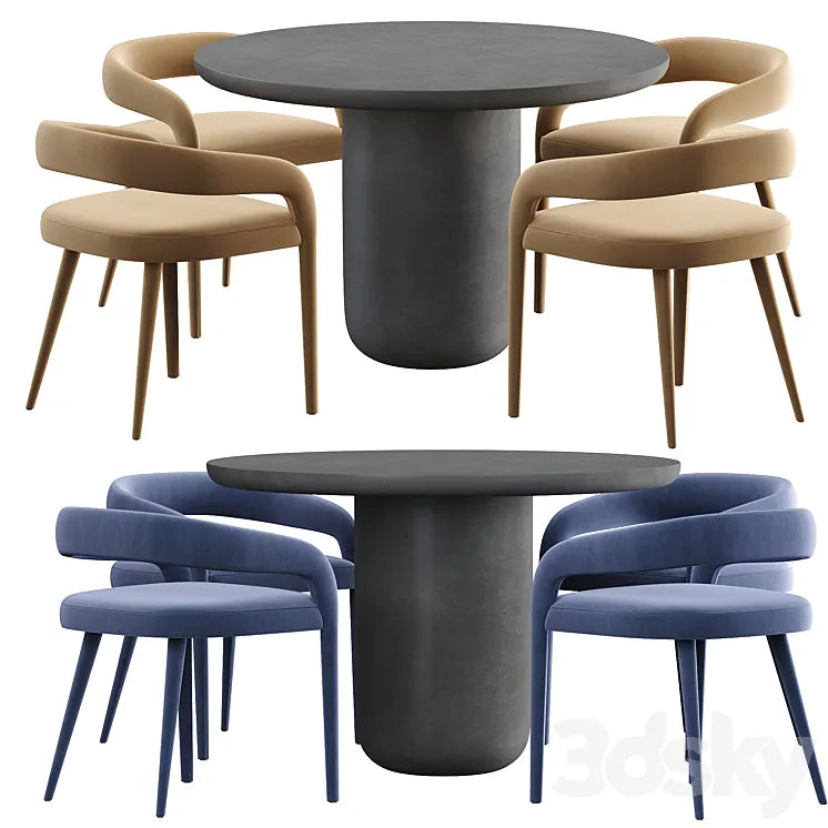 CB2 Lisette chair and Lola Dining table 3DSMAX Model