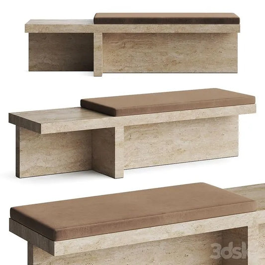 CB2 Pierre Travertine Bench 3dsMax Model