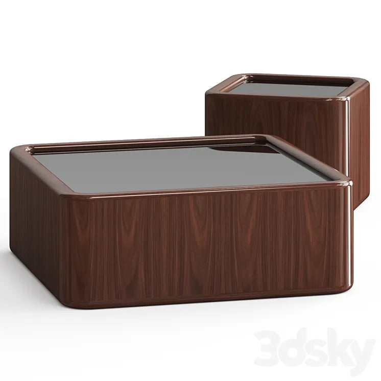 CB2 Plier Square High Gloss Wood Coffee Table 3DSMAX Model