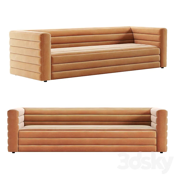 CB2 Strato Extra Large Camel Velvet Sofa 3DSMAX Model