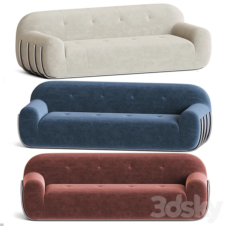 Cbs brace cream boucle sofa 3DSMAX Model