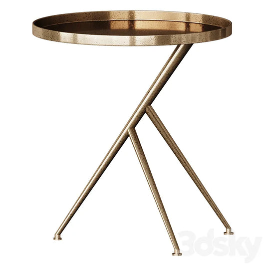 Cecilia Rough Brass Accent Table Coffee Table Coffee Table 3DSMAX Model