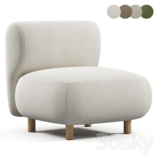 Chair Pipel Bucle White 3ds Max