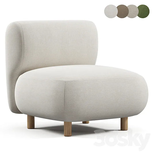 Chair Pipel Bucle White 3ds Max