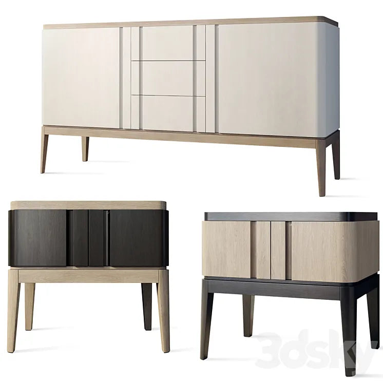 Chest of drawers and bedside table Icons Panormo 3DSMAX Model