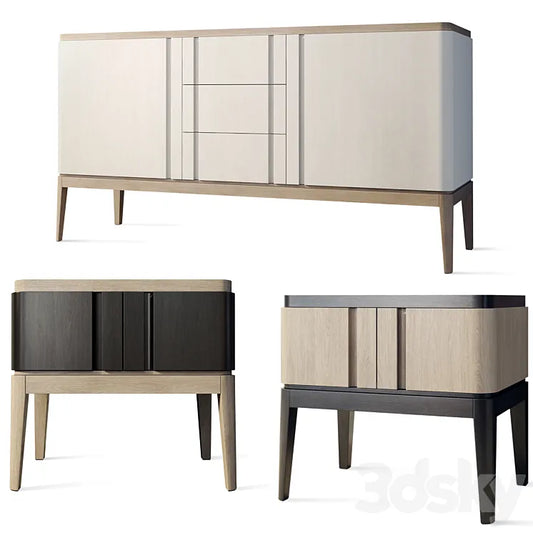 Chest of drawers and bedside table Icons Panormo 3DSMAX Model