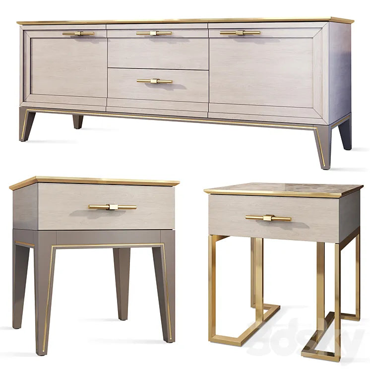 Chest of drawers and bedside table Palmari Dana 3DSMAX Model