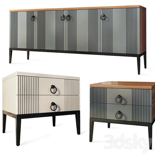 Chest of drawers and bedside tables Mass. Sideboard nightstand by Vivense 3DSMAX Model