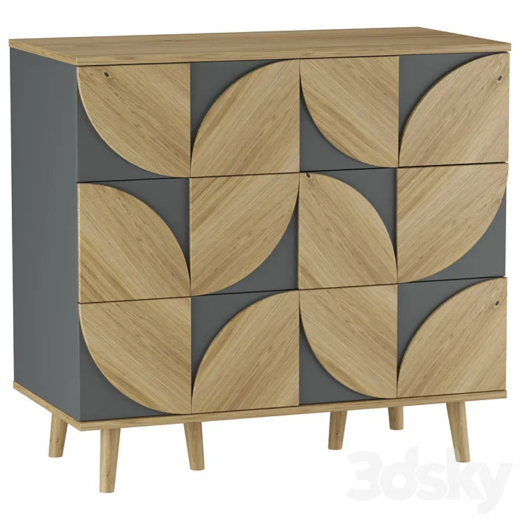 Chest of drawers Modern-1 Gray 3DSMAX Model