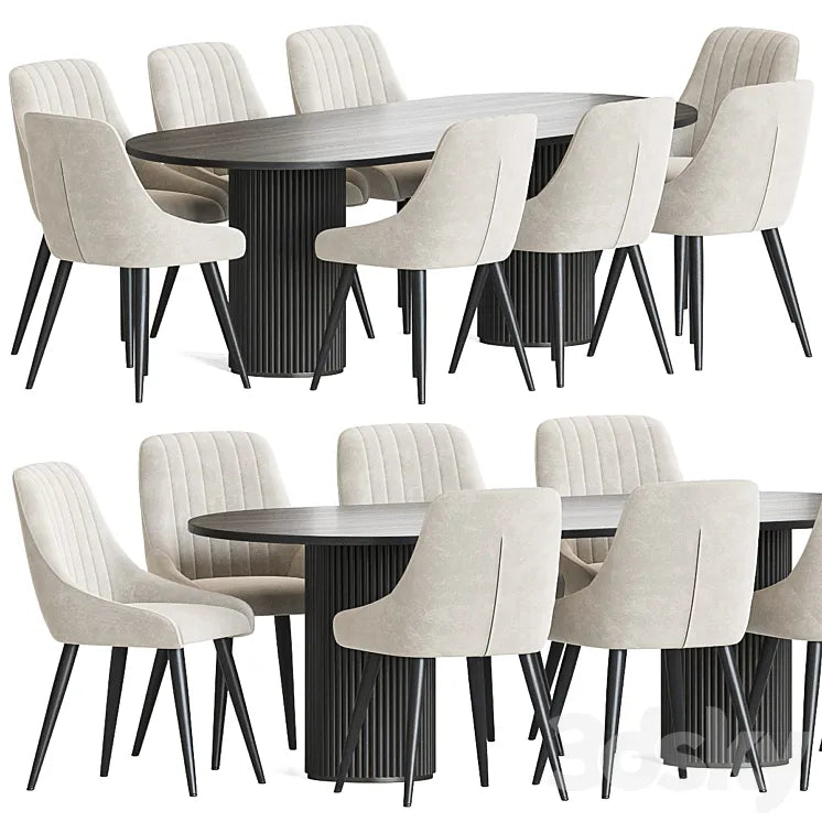 Chipman Chair Campbell Table Dining Set 3DSMAX Model