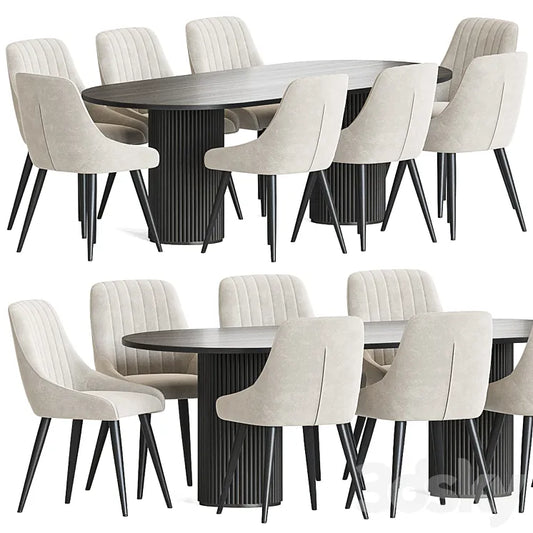 Chipman Chair Campbell Table Dining Set 3DSMAX Model