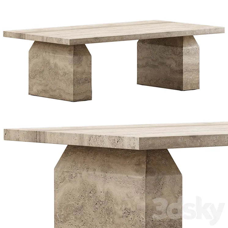CIVITA BROWN TRAVERTINE COFFEE TABLE - CB2 3DSMAX Model