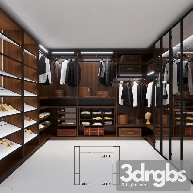 Clothes Porro Closet 3D Model Free