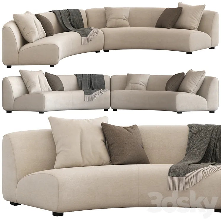 Coco Republic Adele Curved Modular Sofa 3DSMAX Model