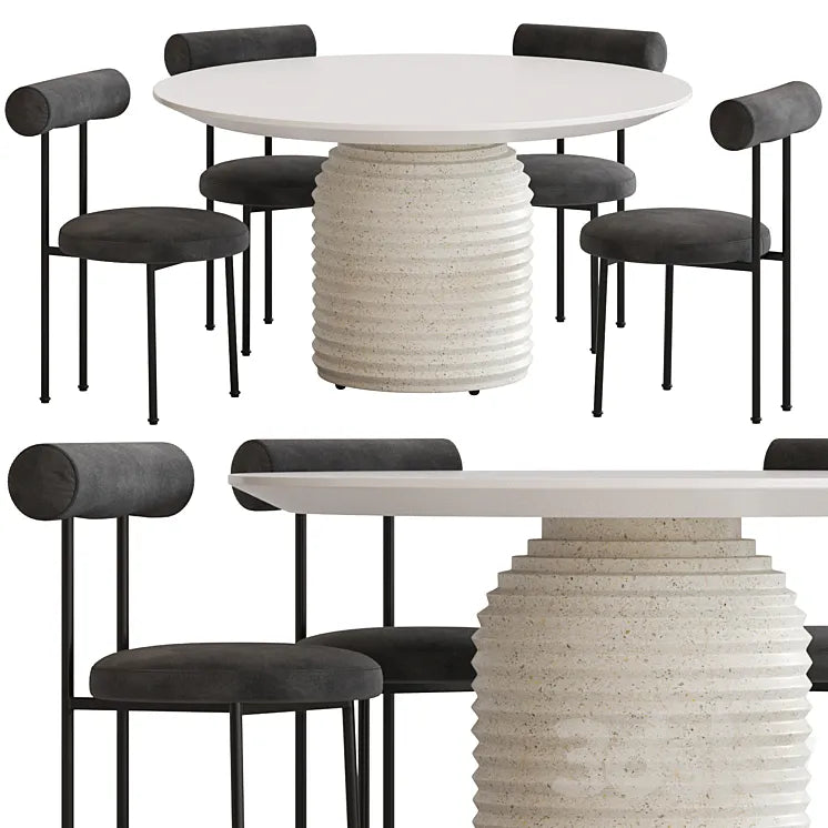 Coco Republic Gothenburg Dining Chair and Mueller Table 3DSMAX Model