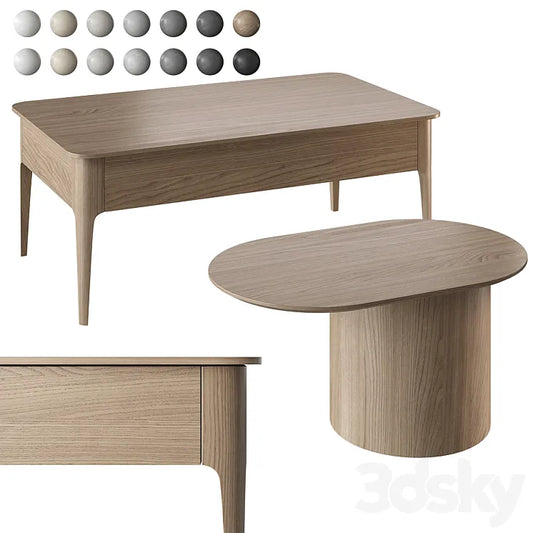Coffee table Ellipse Type 14 colors 3DSMAX Model