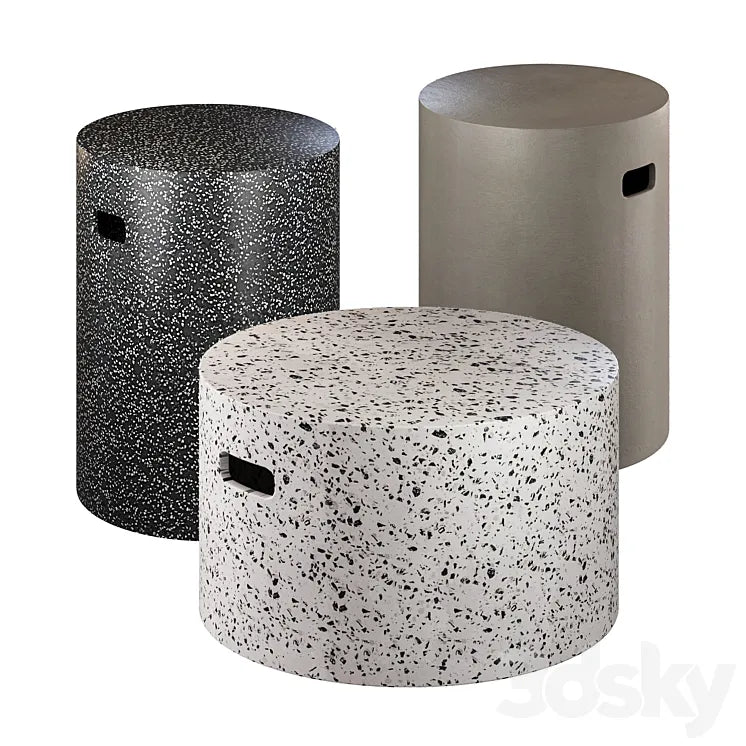 Coffee Table Jenell Terrazzo La Forma in Four Versions 3DSMAX Model