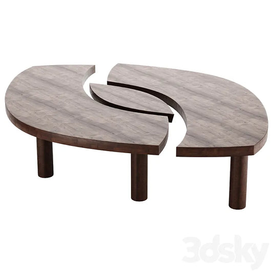 Coffee table Pierre Chapo 'T22C' - 1972 coffee table 3DSMAX Model