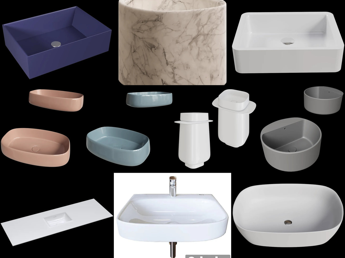 Washbasin & Faucets 3D Combo Pack