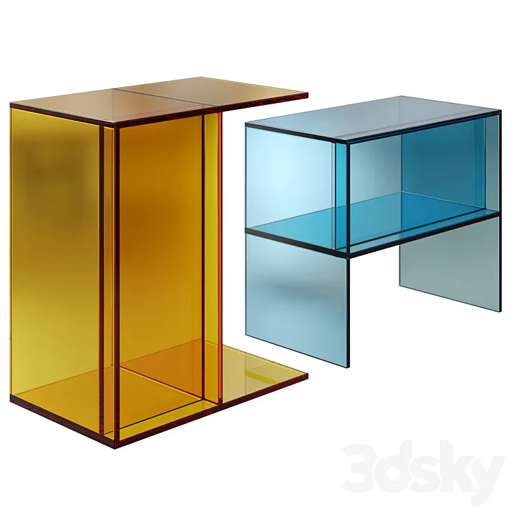 Color Transparent Acrylic Flip Table Options 3DSMAX Model