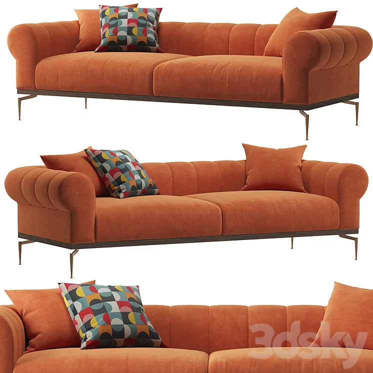 Concerto - Orange 3-seater Sofa 3DSMAX Model