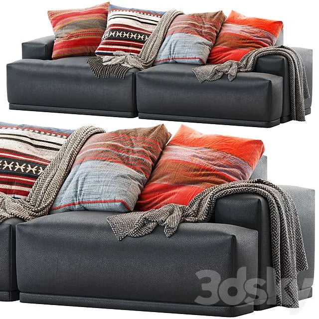 CONNECT MODULAR SOFA With Plaid And Pillows 3dsMax Model