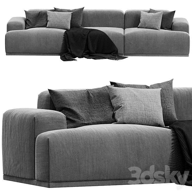 Connect Sofa 3 Seater Fabric Steelcut Trio gray 3DSMAX Model