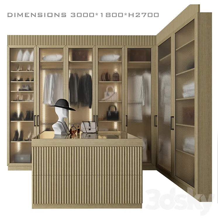 Corner dressing room with an island_3 3DSMAX Model