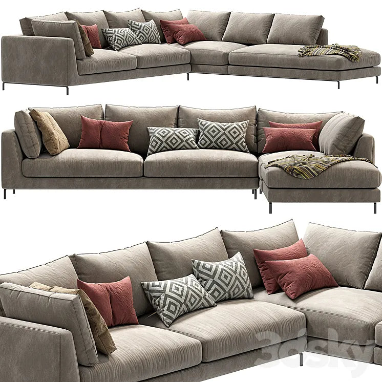 Corner-Sectional-Fabric-Sofa-ray-Sectional-Sofa 3DSMAX Model