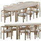 Cove Teak Dining Chair and Table-Harbour 3ds Max