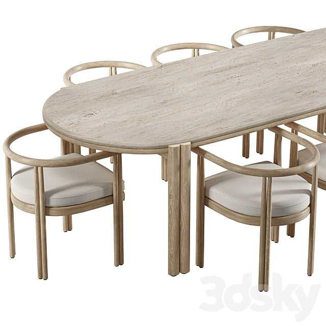 Cove Teak Dining Chair and Table-Harbour 3ds Max