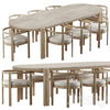 Cove Teak Dining Chair and Table-Harbour 3ds Max