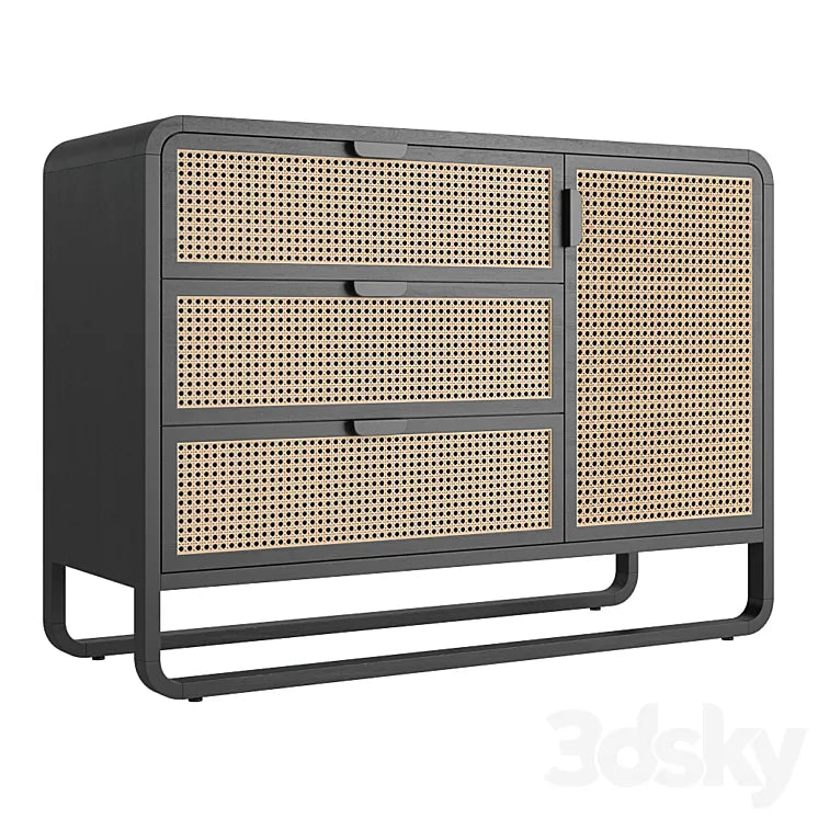 Crate and Barrel Anaise Cane 3 Drawer Chest 3DSMAX Model