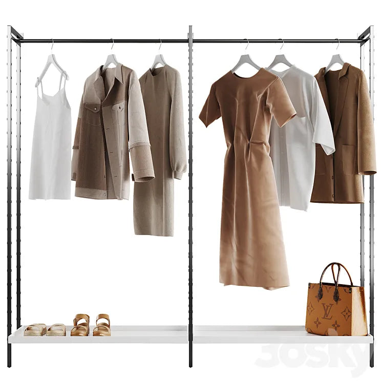 Crate & Barrel Flex Modular Double Clothing Rack 3DSMAX Model