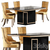 Cream marble dining table 3DSMAX Model
