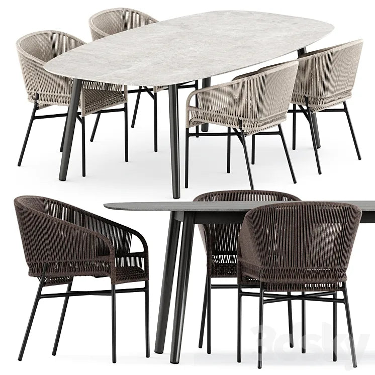 Cricket chairs and Ellisse table by Varaschin 3DSMAX Model