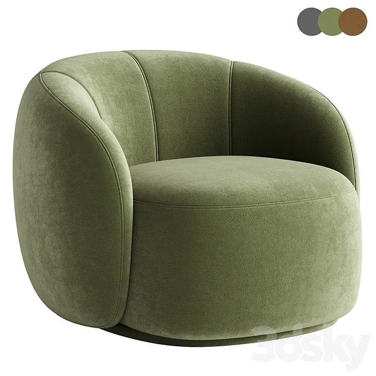 Curved Lounge Chair - Merlot 3DSMAX Model
