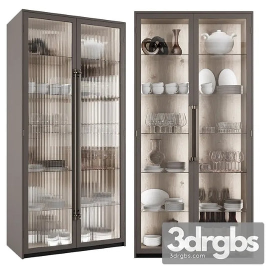 Сupboard with dishes my design №1_1 3D Model Free