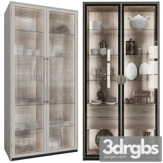 Сupboard with dishes my design №3 3D Model Free