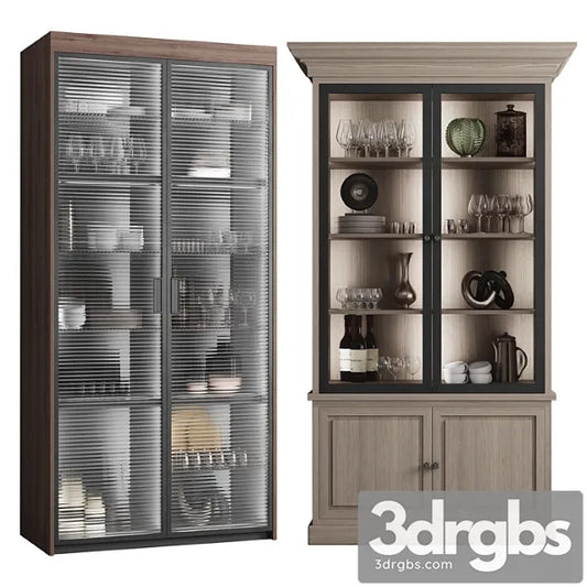 Сupboard with dishes my design №5 3D Model Free