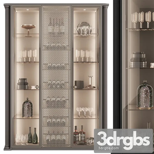 Сupboard With Dishes My Design No 25 3D Model Free