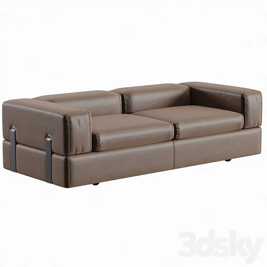 Daybed Sofa 711 by Tito Agnoli for Cinova in Brown Leather 3DSMAX Model