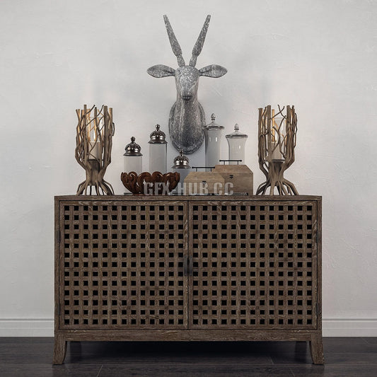 Decorative set 1 with chest of drawer 3dsMax Model