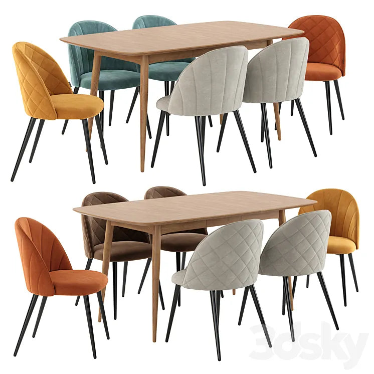 Deephouse. Dining chair Paris. NORDECO Extendable Table 3DSMAX Model