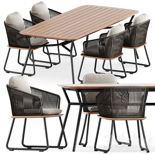 Denia dining armchair and Denia table by Weishaeupl 3DSMAX Model