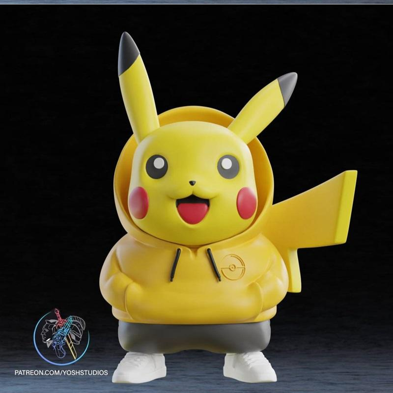 Urban Pikachu 4 & 6 inches – 3D Print Model STL Free Download