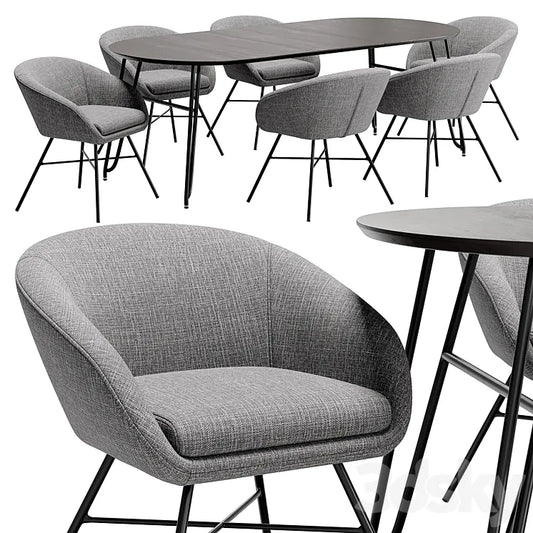 Dining chair Amur and table Norfort 3DSMAX Model